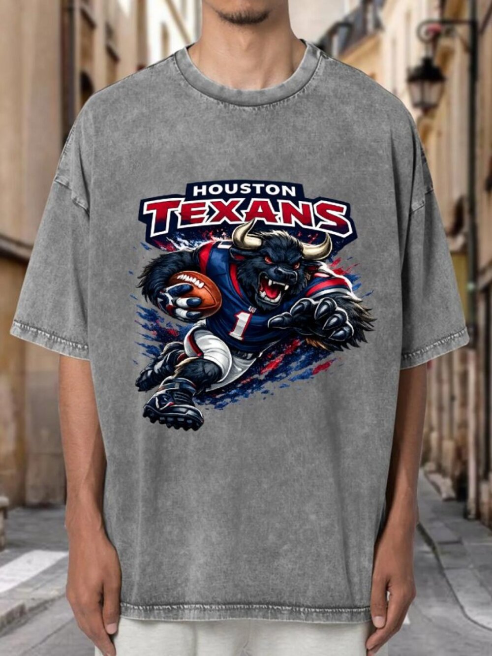 Houston Texans Mascot Football Streetwear T-shirt NMJJNK8H2O02